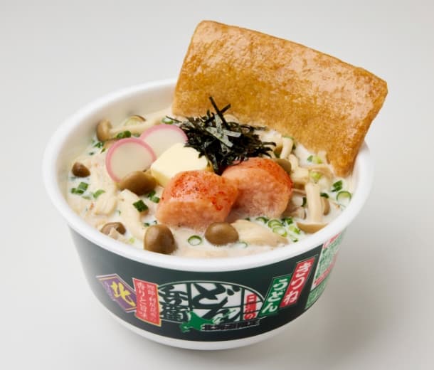 北の国の恵み明太カルボどん兵衛の完成写真